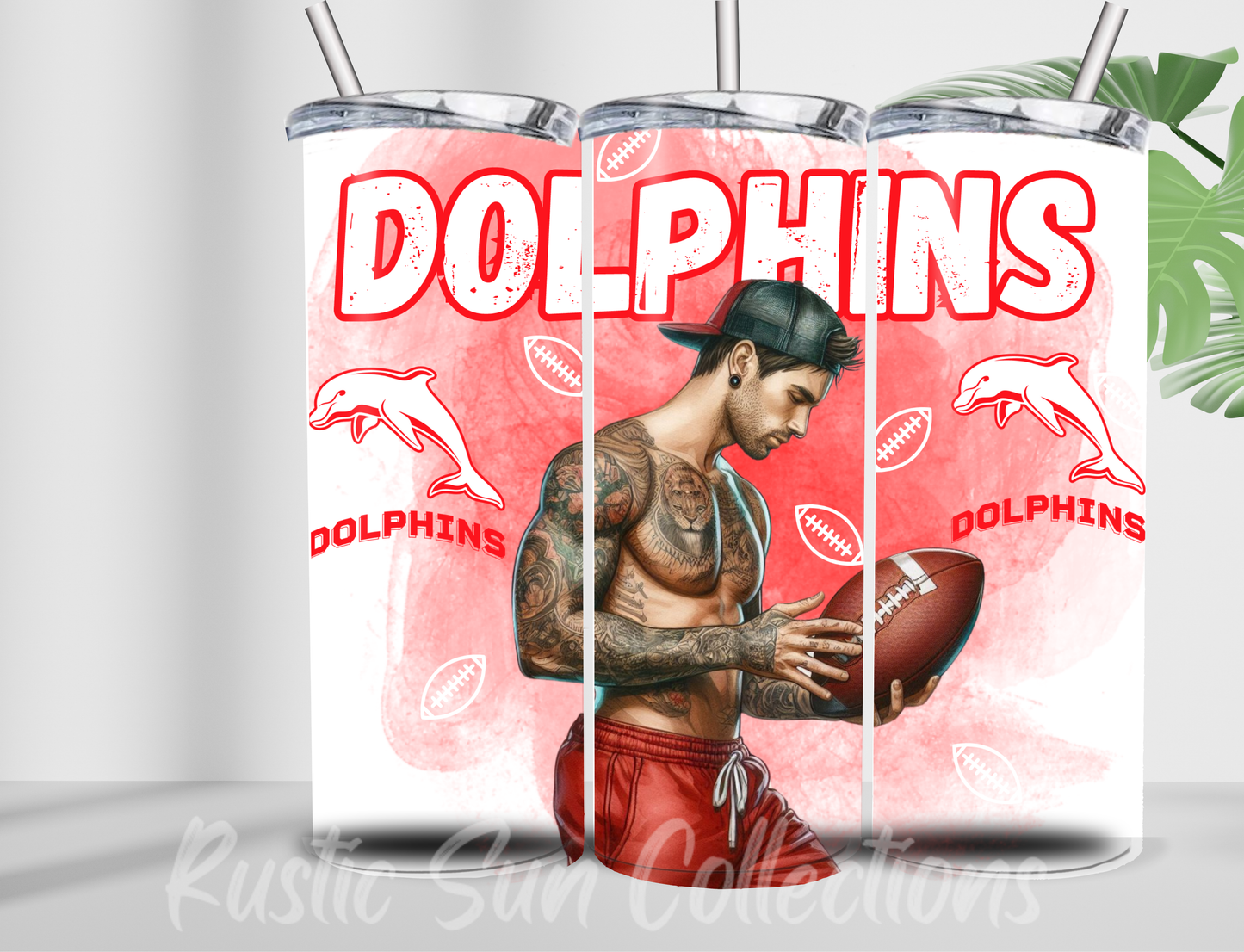 Dolphins Male 20oz Double Wall Tumbler