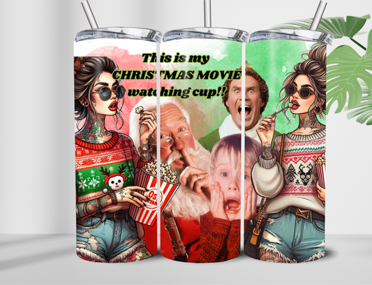 Christmas watching 20 oz Double Wall Stainless Steel Tumbler