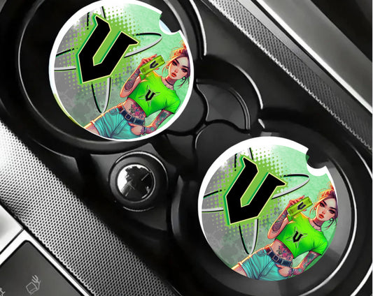 V Car Coaster Set