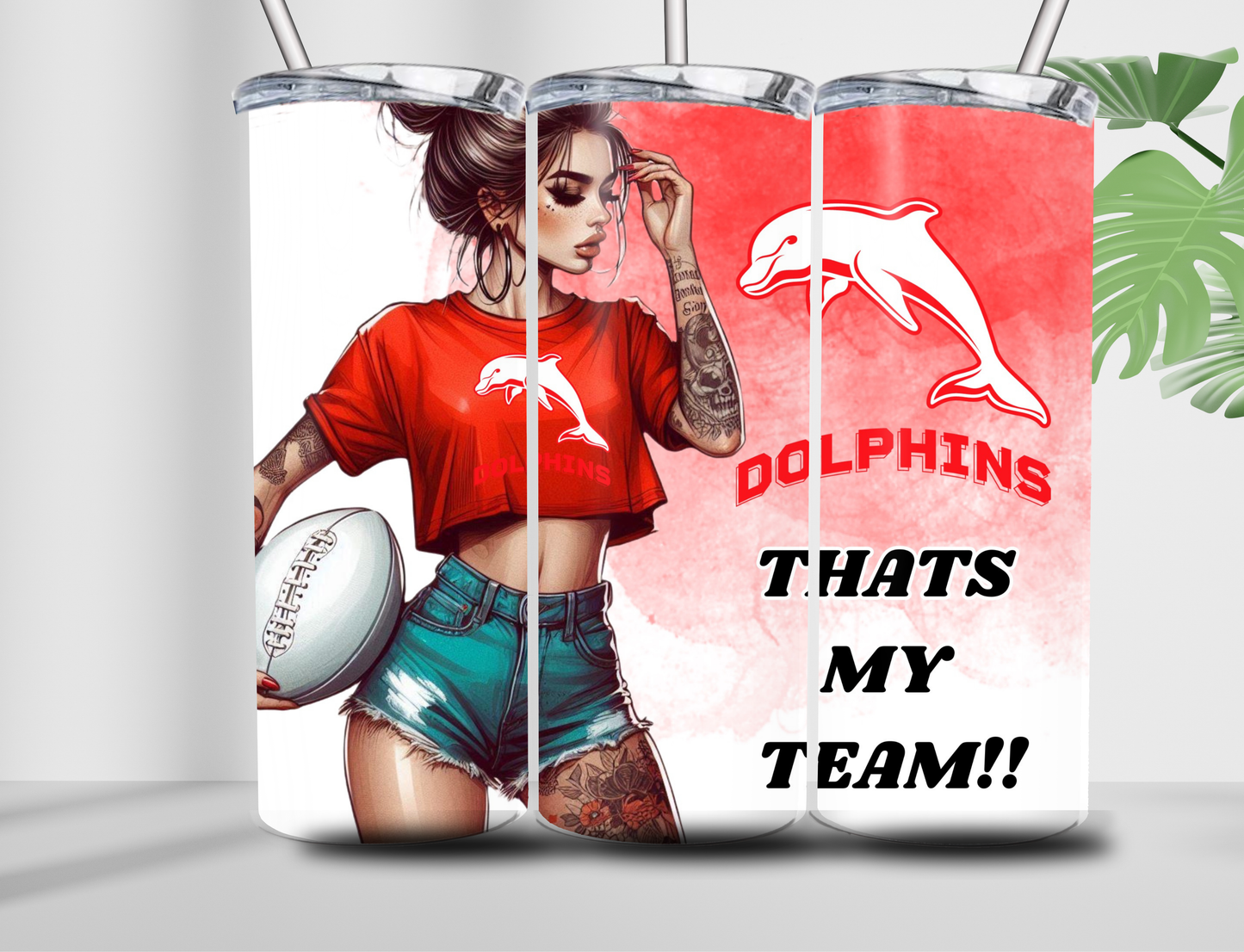 Dolphins 20oz Double Wall Tumbler