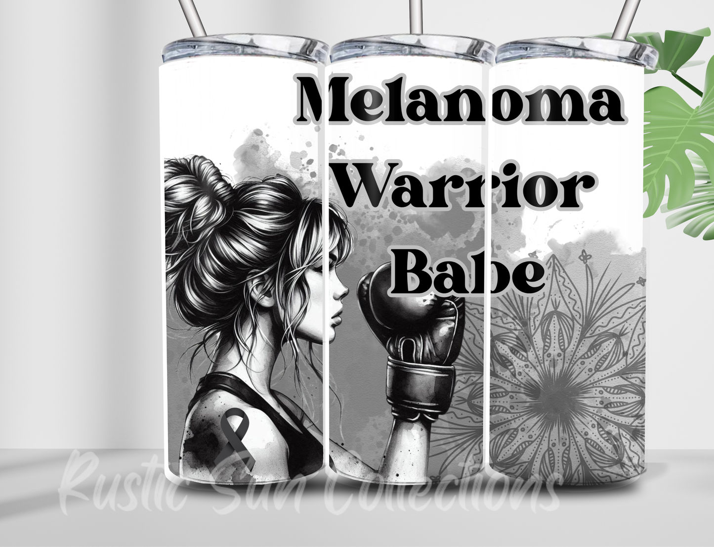 Melanoma Warrior Babe 20 oz Double Wall Tumbler