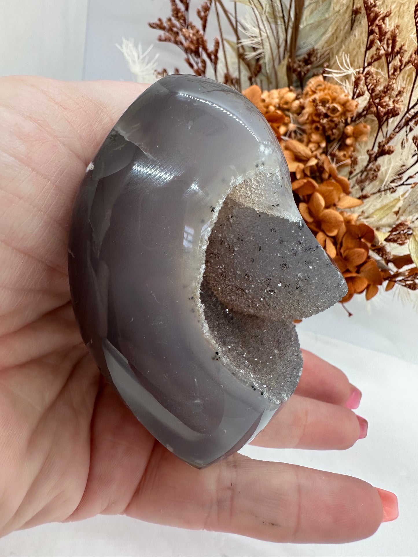 Brazilian Druze Agate Heart